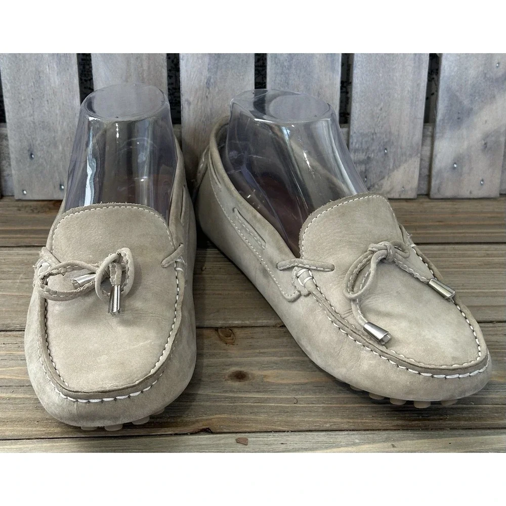 Mercanti Fiorentini Driving Moccasins Shoes Leather Women's Size 8 B Beige